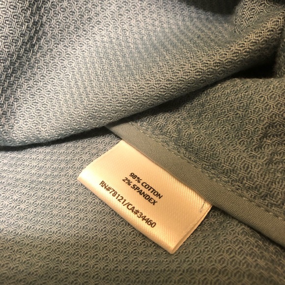 Eileen Fisher Light Blue Stretch Textured Button Jacket Pockets Large Petite - Picture 9 of 10